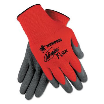 MCR™ Safety Ninja Flex Latex Coated Palm Gloves N9680l, Large, Red-gray, 1 Dozen freeshipping - TVN Wholesale